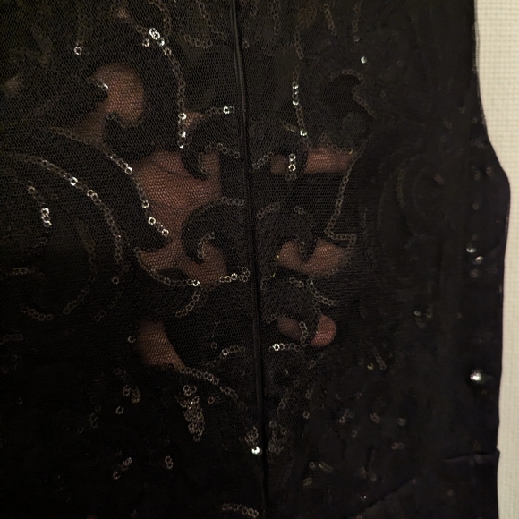 Vera Wang Dress NWT formal black sequin mermaid gown dress 4 - Picture 13 of 15